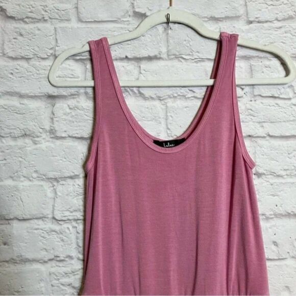 Lulu's NWT Pink Terry Cloth Drawstring Tank Jumpsuit Size XS - Picture 4 of 8